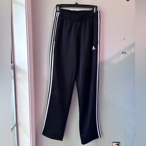 Adidas Women’s Tall Mid Rise Black White Stripes Track Pants | Small
